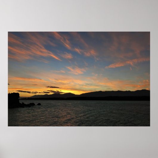 Lake Pukaki Sunset Poster (Voorkant)