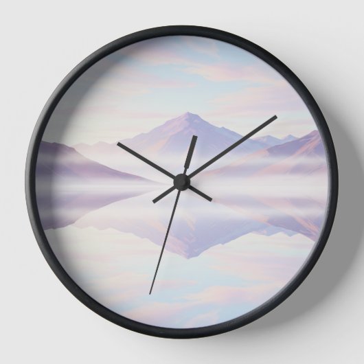 Lake Reflection Wall Clock – Serene Natuur Design (Voorkant)