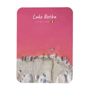 Lake Retba, Senegal - Ronde roze meerboten Magneet