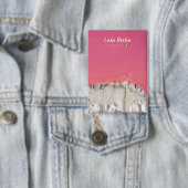 Lake Retba, Senegal - Roze meerboten Button (Insitu)