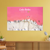 Lake Retba, Senegal - Roze meerboten Canvas Afdruk (Insitu (Woonkamer))