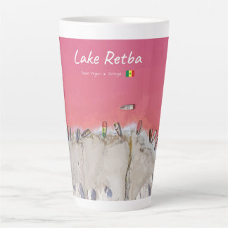 Lake Retba, Senegal - Roze meerboten groot Latte Mok