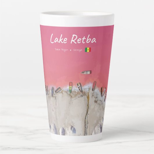 Lake Retba, Senegal - Roze meerboten groot Latte Mok (Voorkant)