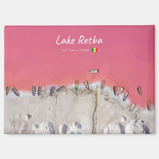 Lake Retba, Senegal - Roze meerboten Magneet (Voorkant)
