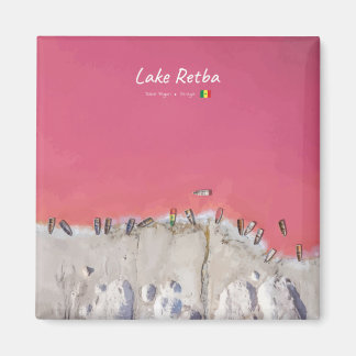 Lake Retba, Senegal - Roze meerboten Magneet