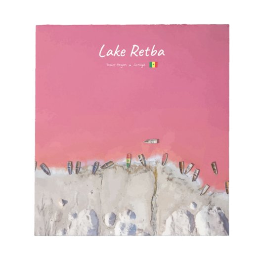 Lake Retba, Senegal - Roze meerboten Notitieblok (Voorkant)