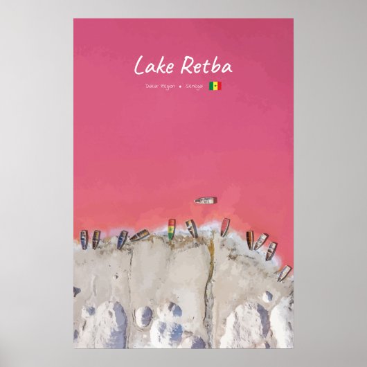 Lake Retba, Senegal - Roze meerboten Poster (Voorkant)