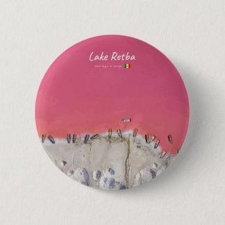 Lake Retba, Senegal - Roze meerboten Ronde Button 5,7 Cm