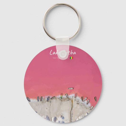 Lake Retba, Senegal - Roze meerboten Sleutelhanger (Voorkant)