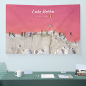 Lake Retba, Senegal - Roze meerboten Spandoek (Beurs)
