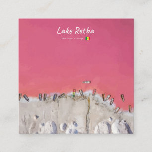 Lake Retba, Senegal - Roze meerboten Vierkante Visitekaartje