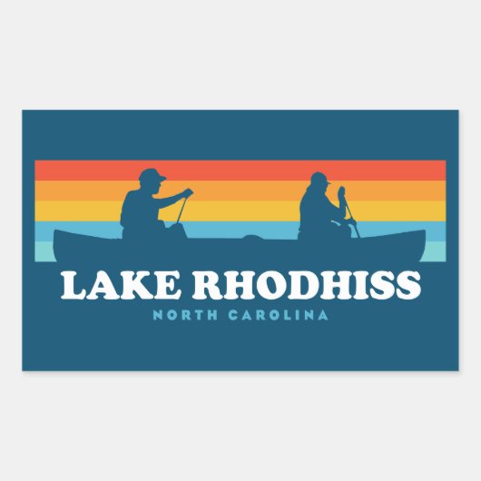 Lake Rhodhiss North Carolina Canoe Rechthoekige Sticker (Voorkant)