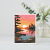 Lake Sam Rayburn Texas vintage reisillustratie Briefkaart (Staand voorkant)