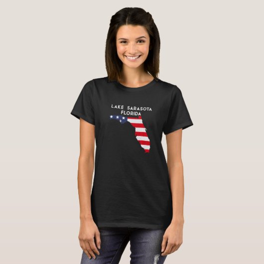 Lake Sarasota Florida USA State America Travel Flo T-shirt (Voorkant volledig)