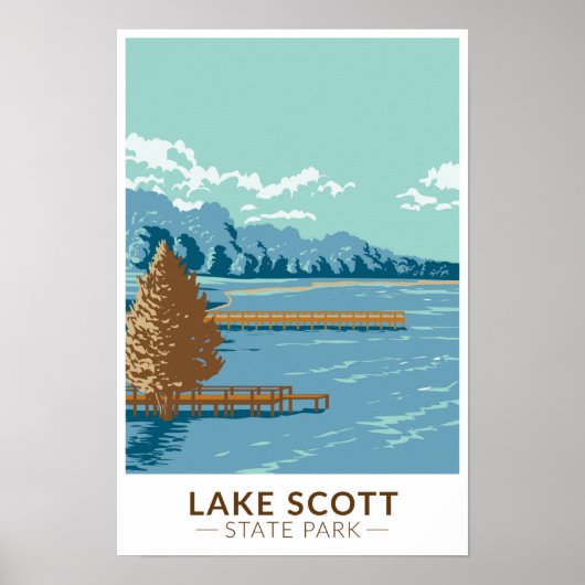 Lake Scott State Park Kansas Antiek Poster (Voorkant)