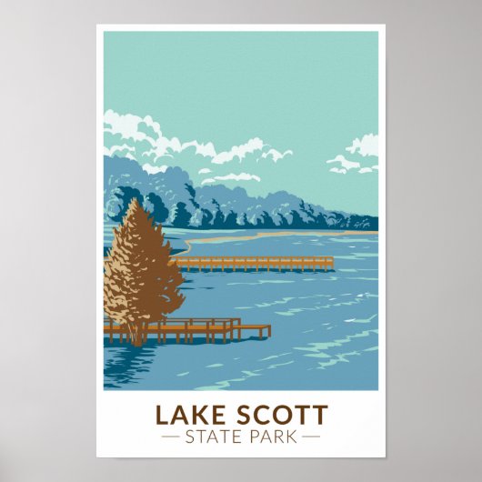 Lake Scott State Park Kansas Vintage Poster (Voorkant)