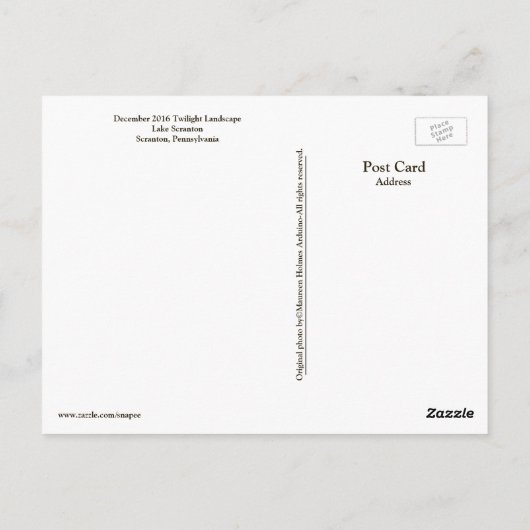 Lake Scranton-Twilight landschap Briefkaart (Achterkant)