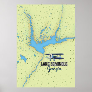 Lake Seminole Georgia kaartposter Poster