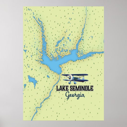 Lake Seminole Georgia kaartposter Poster (Voorkant)