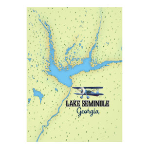Lake Seminole Georgia Map poster