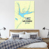 Lake Seminole Georgia Map poster Canvas Afdruk (Insitu (Slaapkamer))