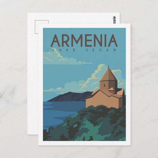 Lake Sevan Armenia Travel Place Illustratie Briefkaart (Voorkant / Achterkant)