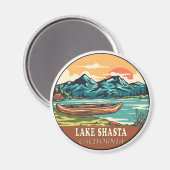 Lake Shasta California Boating Vissen Emblem Magneet (Voorkant / Achterkant)