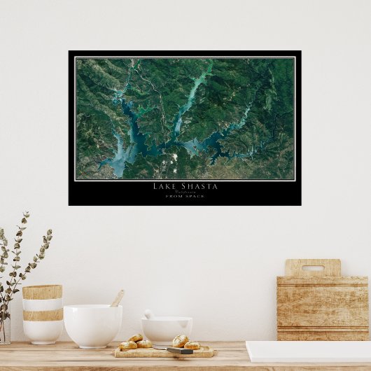 Lake Shasta California Satellite Poster Map (Keuken)