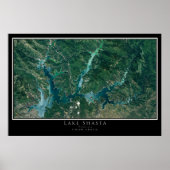 Lake Shasta California Satellite Poster Map (Voorkant)