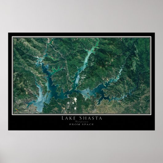 Lake Shasta California Satellite Poster Map (Voorkant)