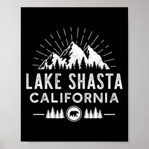Lake Shasta Californië - Bergskisport Wandelen Vis Poster