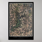 Lake Shelbyville Illinois Satellite Poster Map (Voorkant)