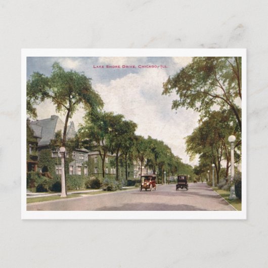 Lake Shore Drive, Vintage van 1914 Briefkaart (Voorkant)