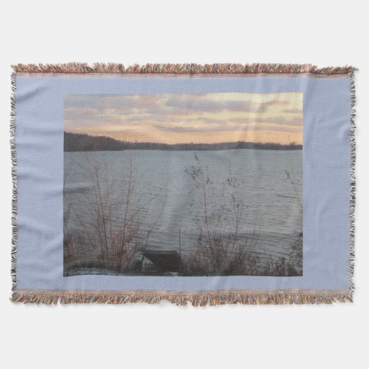 Lake Shore Sunset Blanket Deken (Voorkant)