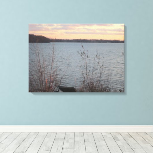 Lake Shore Sunset Canvas (Insitu (Houten vloer))