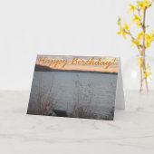 Lake Shore Sunset "Happy Birthday!" Kaart (Gele Bloem)