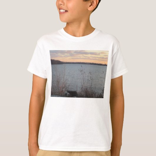 Lake Shore Sunset Kinder Basic T-Shirt (Voorkant)