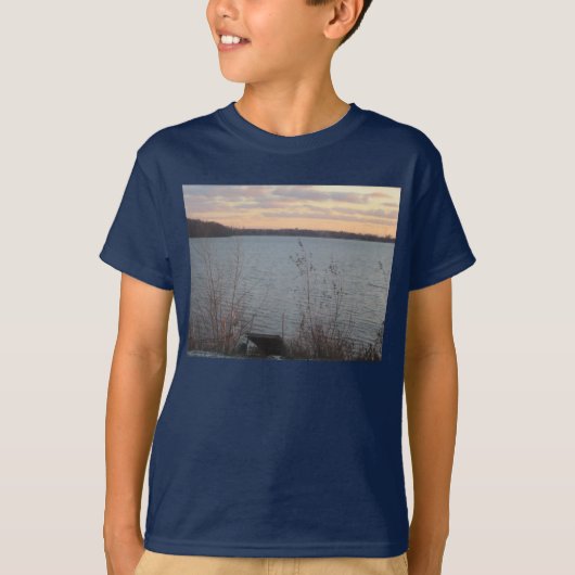 Lake Shore Sunset Kinder Dark T-Shirt (Voorkant)