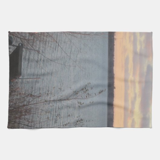 Lake Shore Sunset Kitchen Towel Theedoek (Horizontaal)