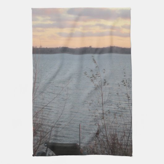 Lake Shore Sunset Kitchen Towel Theedoek (Verticaal)