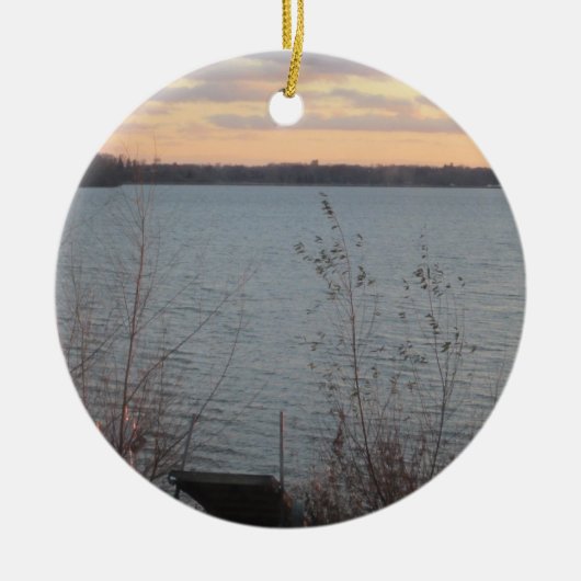 Lake Shore Sunset Ornament (Voorkant)