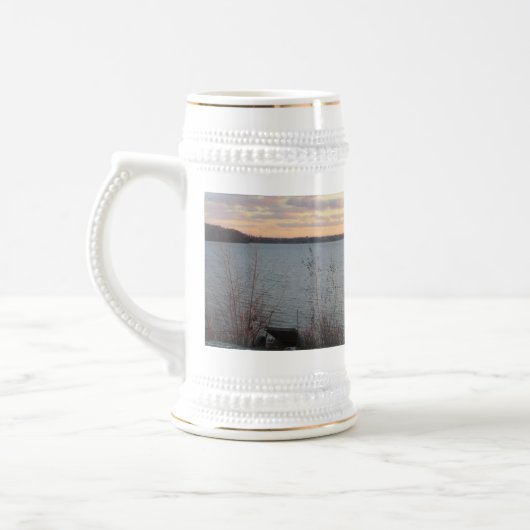 Lake Shore Sunset Stein Bierpul (Links)