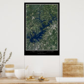 Lake Sidney Lanier Georgia Satellite Poster Map (Keuken)
