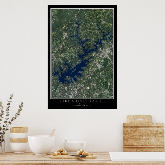 Lake Sidney Lanier Georgia Satellite Poster Map (Keuken)
