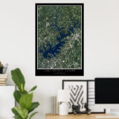 Lake Sidney Lanier Georgia Satellite Poster Map (Thuiskantoor)