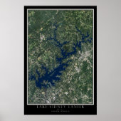 Lake Sidney Lanier Georgia Satellite Poster Map (Voorkant)