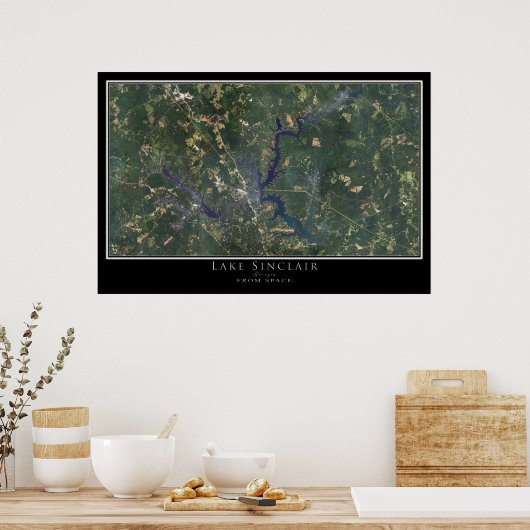 Lake Sinclair Georgia Satellite Poster Map (Keuken)