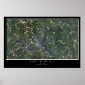 Lake Sinclair Georgia Satellite Poster Map (Voorkant)