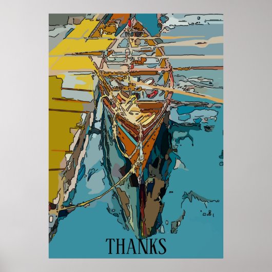 Lake Skiff, abstract, bewerkt tekst Poster (Voorkant)