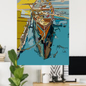 Lake Skiff, abstract Poster (Thuiskantoor)